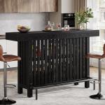 Tribesigns 63-Inch Black Mini Bar Table