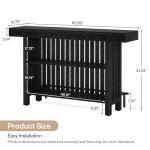 Tribesigns 63-Inch Black Mini Bar Table