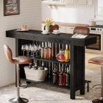 Tribesigns 63-Inch Black Mini Bar Table