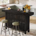 Tribesigns 63-Inch Black Mini Bar Table