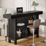 Tribesigns 63-Inch Black Mini Bar Table