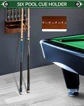 Wall Mount Pool Cue Holder for 6 Sticks