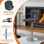 Adjustable Grey Swivel Bar Stools Set of 2