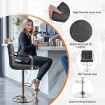 Adjustable Grey Swivel Bar Stools Set of 2