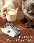 Cute Wool Cat Coasters - Set of 2
