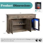 LUXOAK 60" Farmhouse Coffee Bar with Fridge