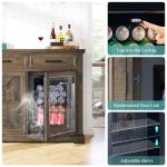 LUXOAK 60" Farmhouse Coffee Bar with Fridge