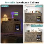 LUXOAK 60" Farmhouse Coffee Bar with Fridge