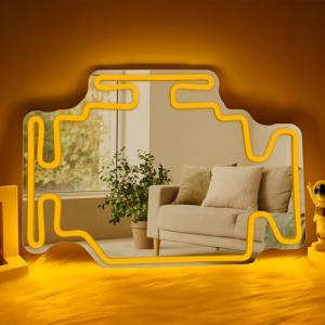 Dimmable Check Engine Light Neon Mirror