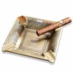 Large Yellow Metal 4-Slot Cigar Ashtray