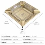 Large Yellow Metal 4-Slot Cigar Ashtray