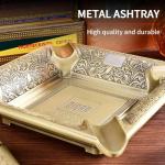 Large Yellow Metal 4-Slot Cigar Ashtray