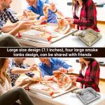 Large Yellow Metal 4-Slot Cigar Ashtray