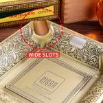 Large Yellow Metal 4-Slot Cigar Ashtray