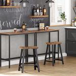 Industrial Bar Stools Set of 2 - Rustic Brown