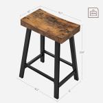 Industrial Bar Stools Set of 2 - Rustic Brown