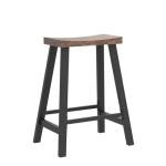 Industrial Bar Stools Set of 2 - Rustic Brown