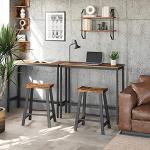 Industrial Bar Stools Set of 2 - Rustic Brown