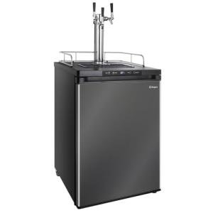 Kegco 3-Faucet Keg Dispenser in Black Stainless