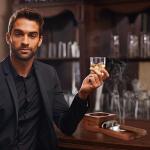 Whiskey Glass Tray with Cigar Cutter & Ashtray