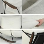 Mid-Century Rocking Chair with Ottoman and Pillow