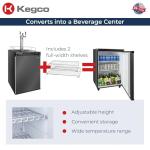 Kegco 3-Faucet Keg Dispenser in Black Stainless