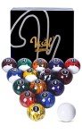 Marble-Swirl 16 Piece Billiard Ball Set