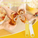 10 Pack White Stainless Steel Bottle Opener Blanks