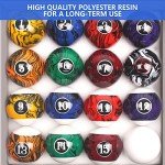 Marble-Swirl 16 Piece Billiard Ball Set