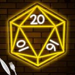 LED DND Dice Neon Sign for Game Room