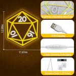 LED DND Dice Neon Sign for Game Room