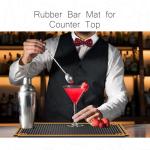 Non-Slip Rubber Bar Mat with Gold Border