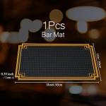 Non-Slip Rubber Bar Mat with Gold Border