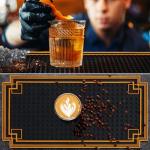 Non-Slip Rubber Bar Mat with Gold Border