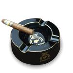 8" Round Black Cigar Ashtray for Men