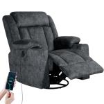 LAFWELL Retro Rocking Recliner with Massage Heat