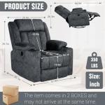 LAFWELL Retro Rocking Recliner with Massage Heat