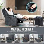 LAFWELL Retro Rocking Recliner with Massage Heat