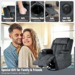 LAFWELL Retro Rocking Recliner with Massage Heat