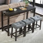 4-Piece Bar Table Set with USB Ports