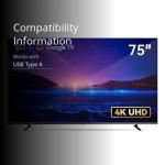 75 Inch 4K LED Smart TV with Google TV