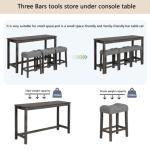 4-Piece Bar Table Set with USB Ports