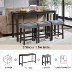 4-Piece Bar Table Set with USB Ports