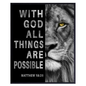 Bible Verse Wall Art - Inspirational Man Cave Decor