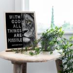 Bible Verse Wall Art - Inspirational Man Cave Decor