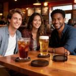 Wooden Coasters Set of 4 with Holder