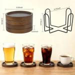 Wooden Coasters Set of 4 with Holder