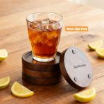 Wooden Coasters Set of 4 with Holder