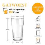 GATWOEST 20 oz Stackable Beer Glasses Set of 2