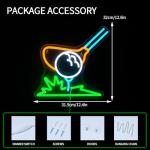 Golf Neon Wall Sign with Dimmable LED Lights